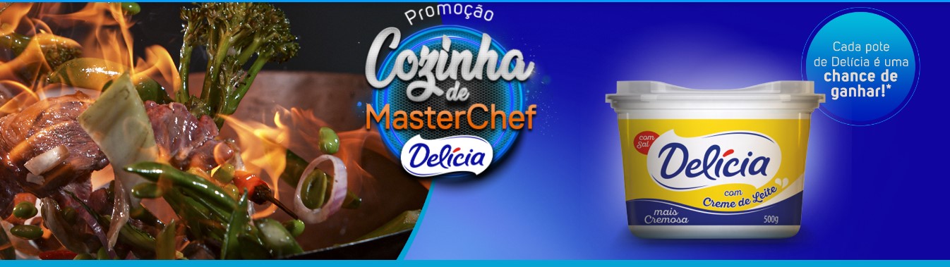 Banner "Cozinha de Masterchef" — Promoção Delícia 2023